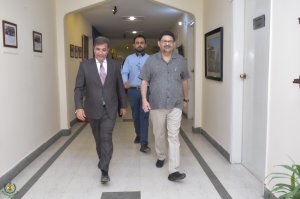 Dr. Syed Saif Ur Rehman PAS, TI giving Dr. Miftah Ismail a tour of the Office Building