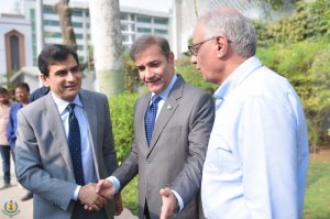 Dr. Syed Saif Ur Rehman PAS, TI greeting Mr. Iqbal Memon PAS as arrives at NIPA, Karachi.